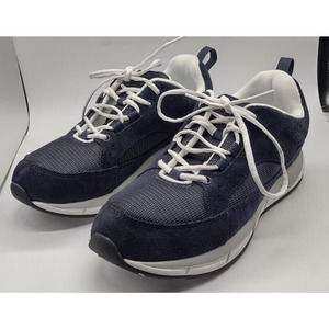 LL Bean Comfort Fitness Walking Sneakers Womens Shoes Size 8 Wide Blue Suede